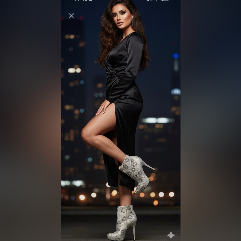 Report Signature CLARKSON Rhinestone Boots size 8